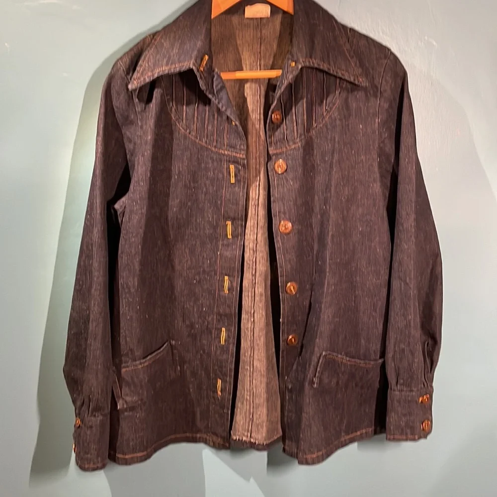 VTG Remington 1970s darkwash denim ranchwear shacket - Picture 2 of 6